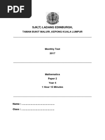 Maths Year 4 Paper 2