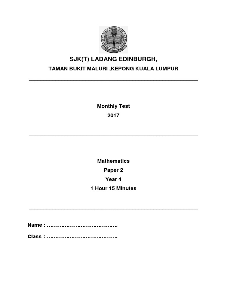 Maths Year 4 Paper 2 Pdf Teaching Mathematics