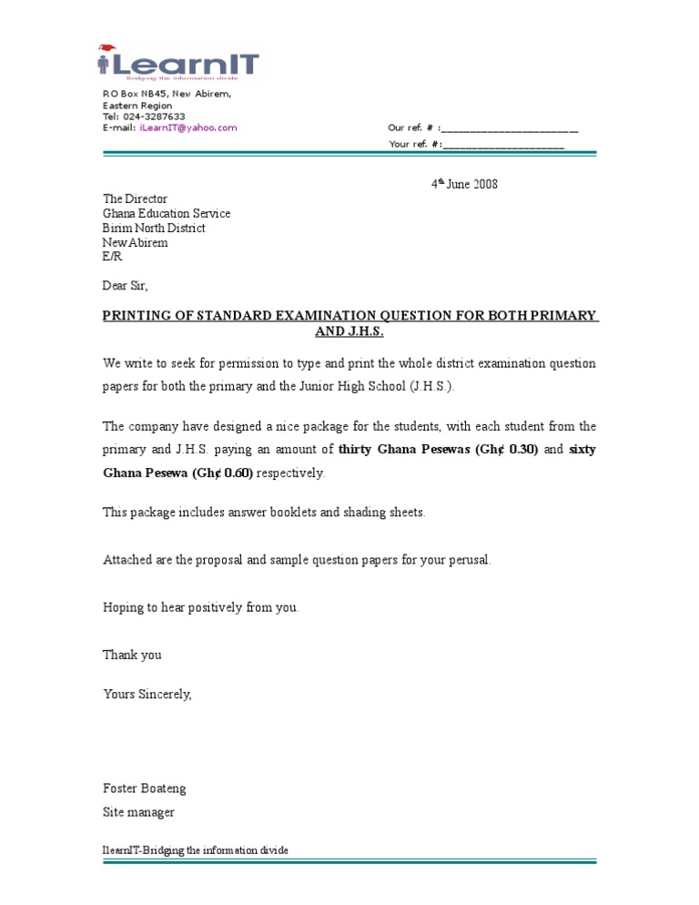 Proposal for Printing Exam Questions | PDF