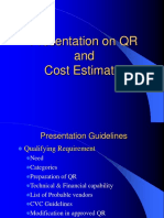 QR & Cost Estimate Presentation