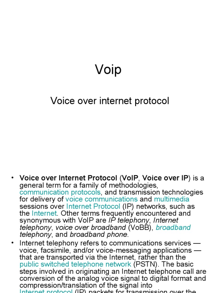 Understanding VoIP Technology and Setup | PDF | Voice Over Ip | Internet