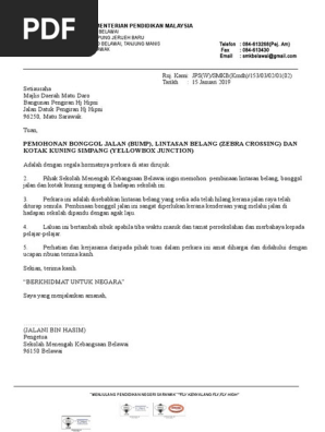 Surat Permohonan Bonggol Jalan Pdf