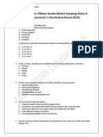 Soal Pendalaman Pilihan Ganda Materi Sosiologi Kelas X. Evaluasi Semester 1 (Kurikulum Revisi 2016)