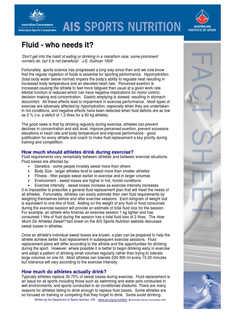 AIS Sports Nutrition | Download Free PDF | Dehydration | Perspiration