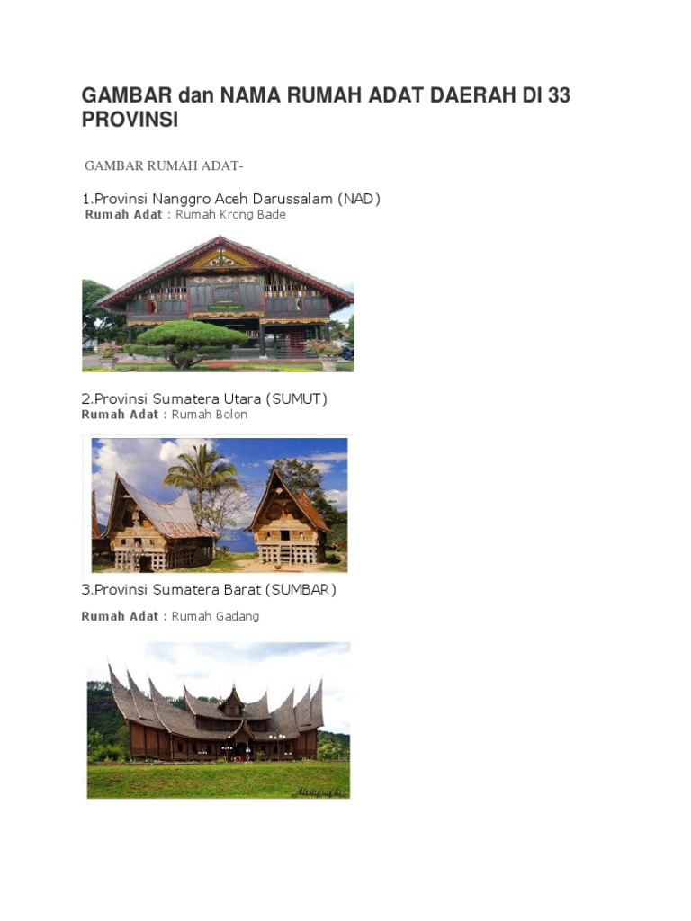 96 Nama Dan Gambar Rumah Adat Aceh Gratis Terbaik