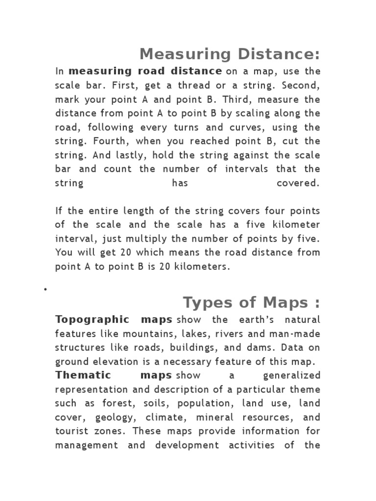 Measuring Distance:: Topographic Maps Show The Earth's Natural ...