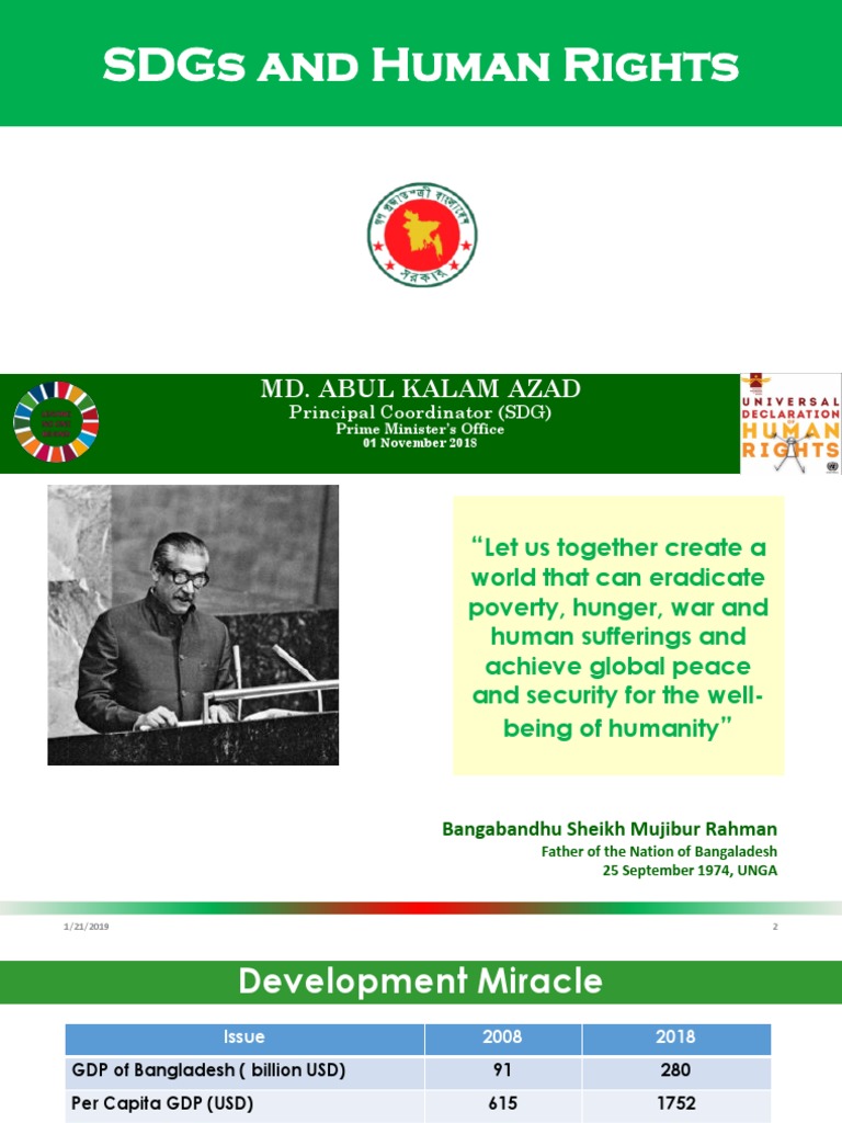 Sdgs and Human Rights: Md. Abul Kalam Azad | PDF | Millennium ...