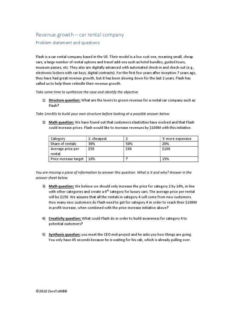 Revenue Growth - Car Rental Company: Problem Statement and Questions ...