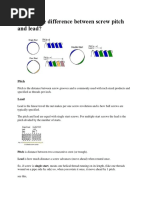 What Is The Difference Between Screw Pitch and Lead