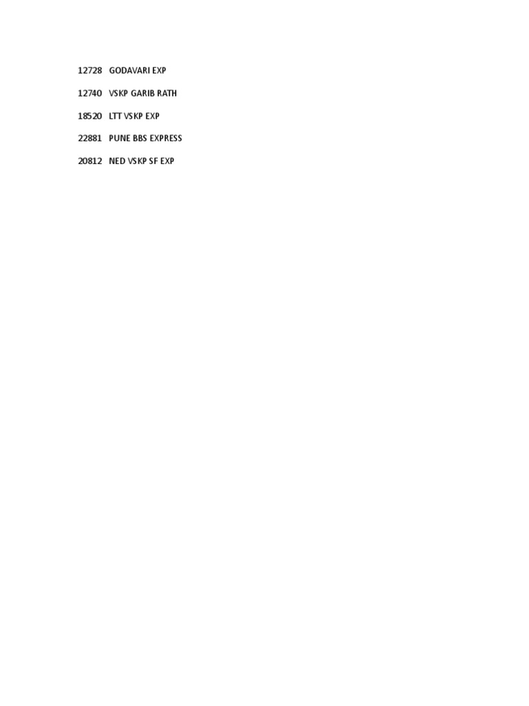 Train Numbers | PDF