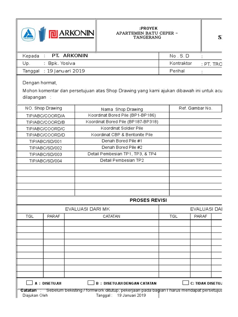Persetujuan Shop Drawing Proyek Konstruksi | PDF