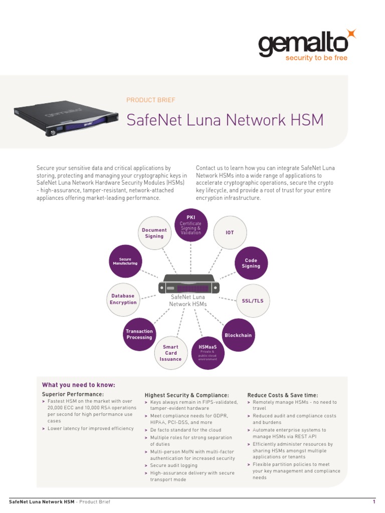 Safenet Luna Network HSM Product Brief | PDF | Crime Prevention ...