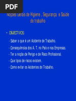 Noções Gerais de Higiene , Segurança e Saúde Do Trabalho