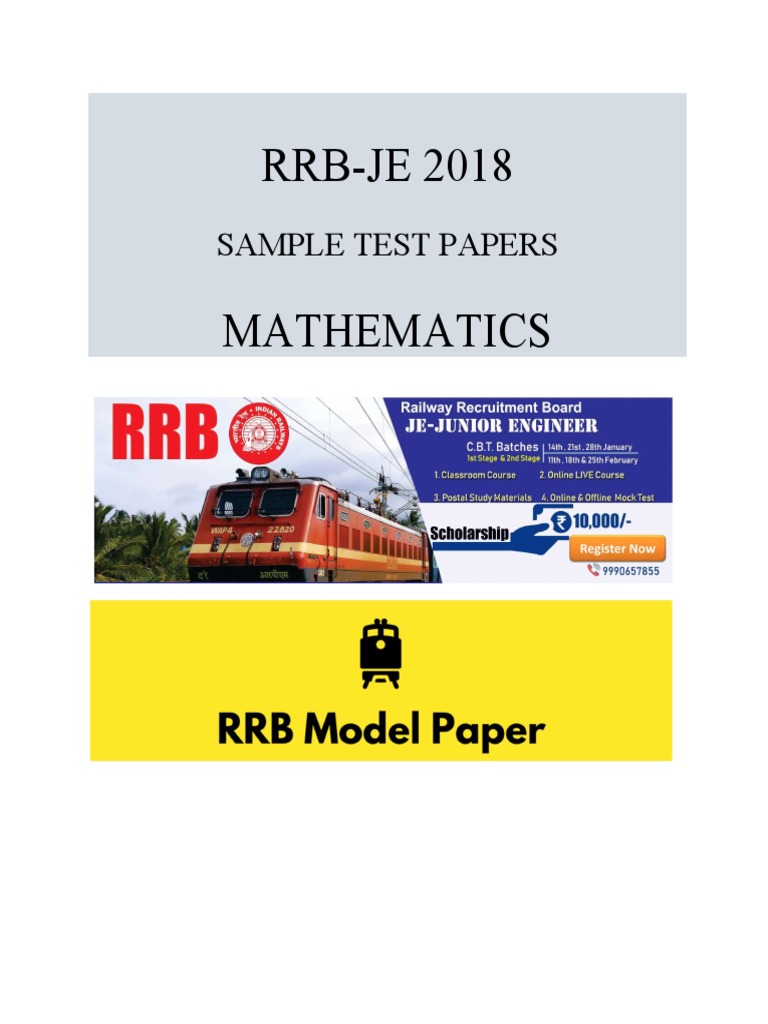 RRB-JE 2018 Mathematics Sample Papers | PDF