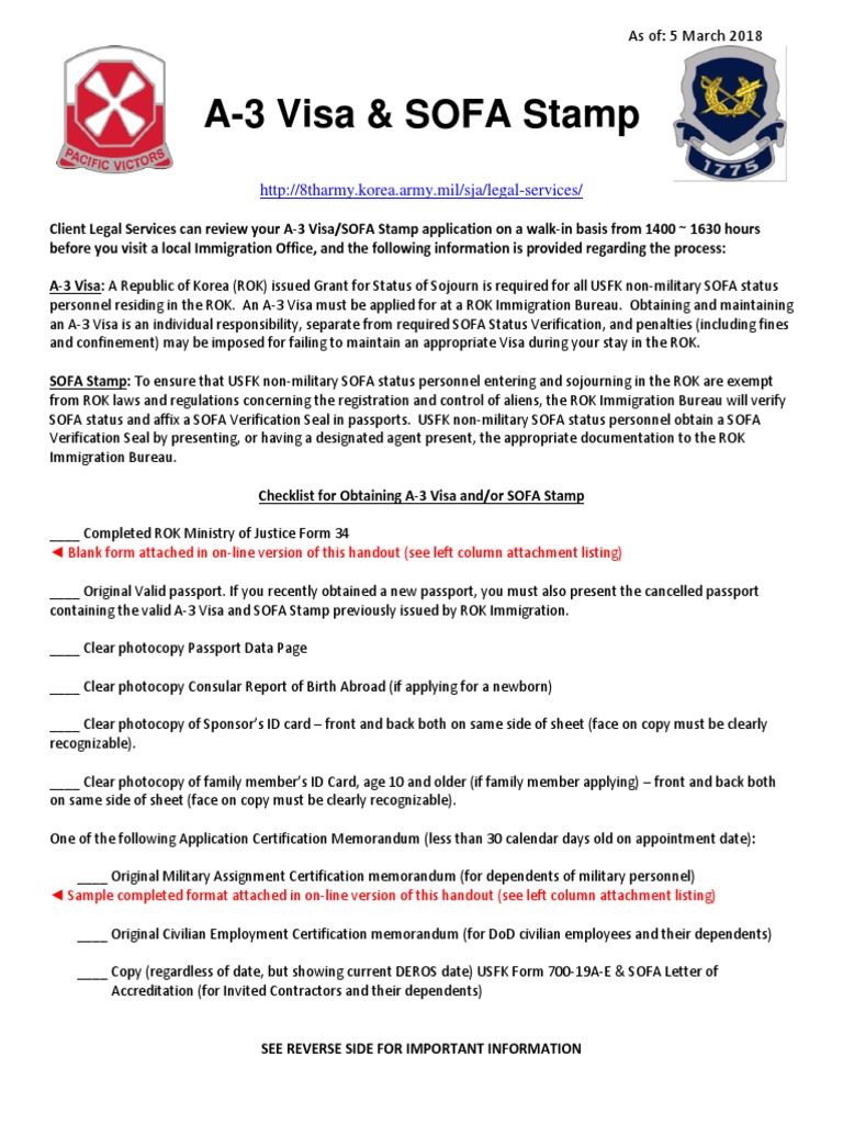 A3 Visa and SOFA Stamp20180305 PDF Travel Visa Passport