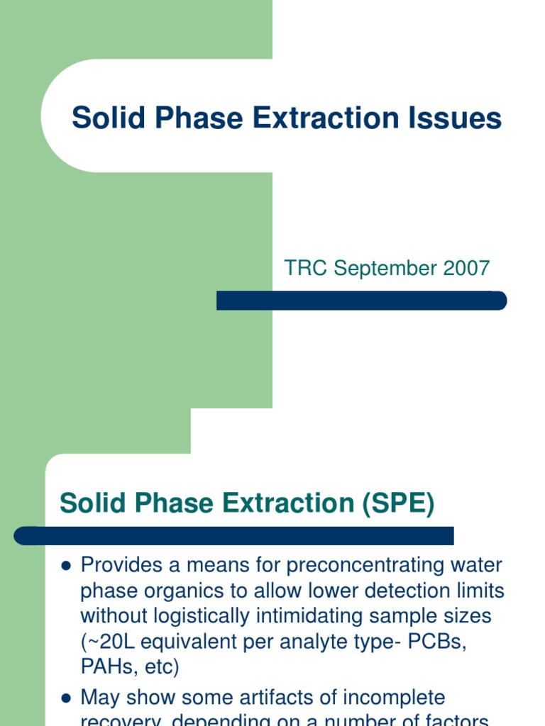 Solid Phase Extraction Challenges | PDF | Analytical Chemistry ...