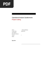 Questionnaire Project Costing