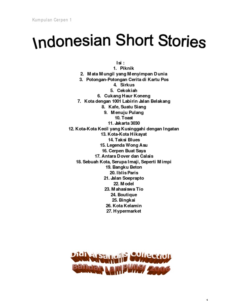 Kumpulan Cerpen Indonesia