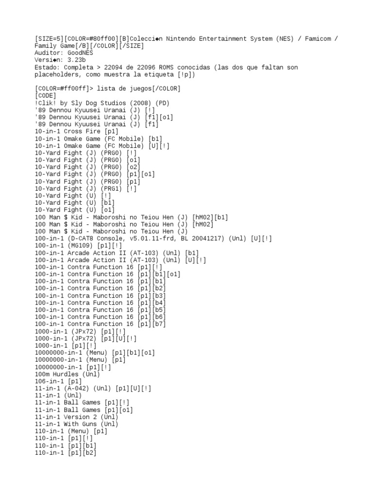Lista De Juegos Nes