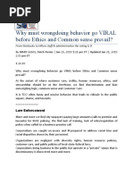 Why Must Wrongdoing Behavior Go VIRAL Before Ethics and Common Sense Prevail Photo Correct