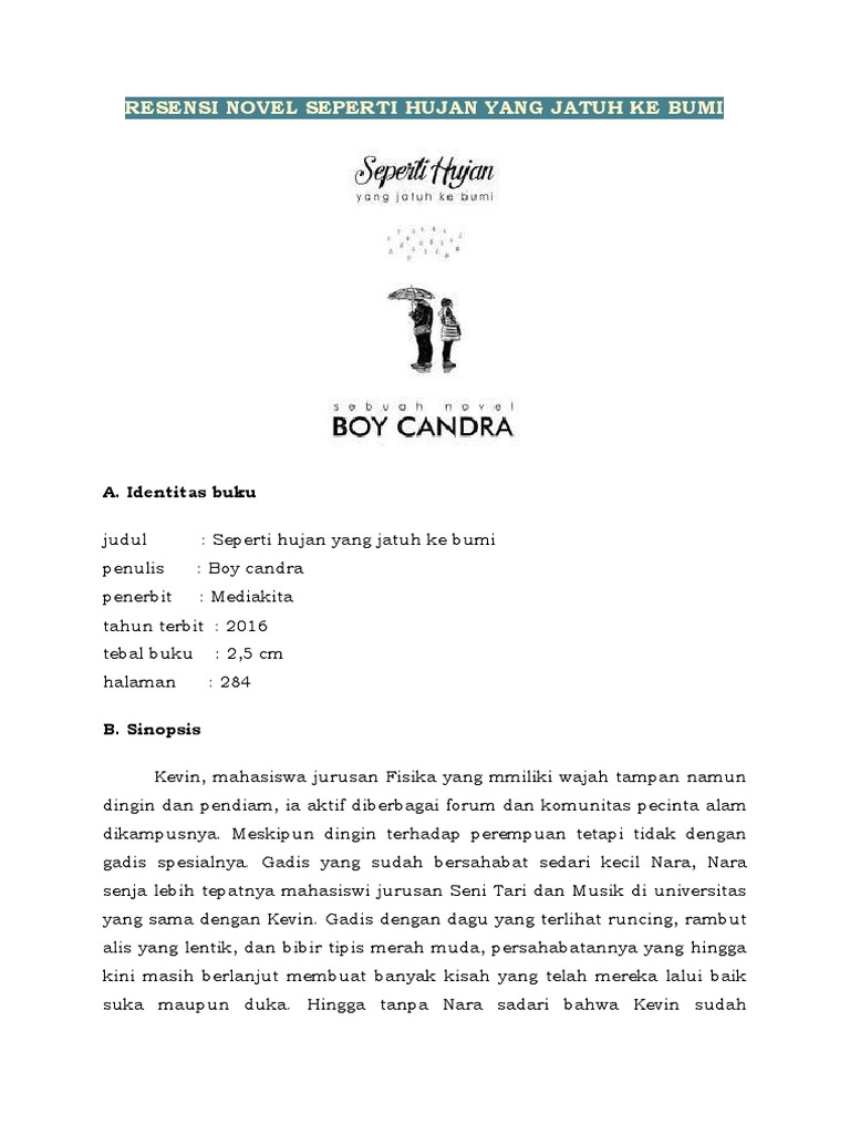 Resensi Novel Seperti Hujan Yang Jatuh Ke Bumi Pdf