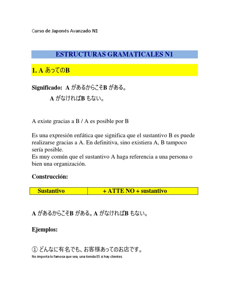Temario Curso Intensivo De Japones N4