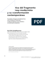 La Estética Del Fragmento en La Prosa Modernista y Su Transformación Contemporánea PDF