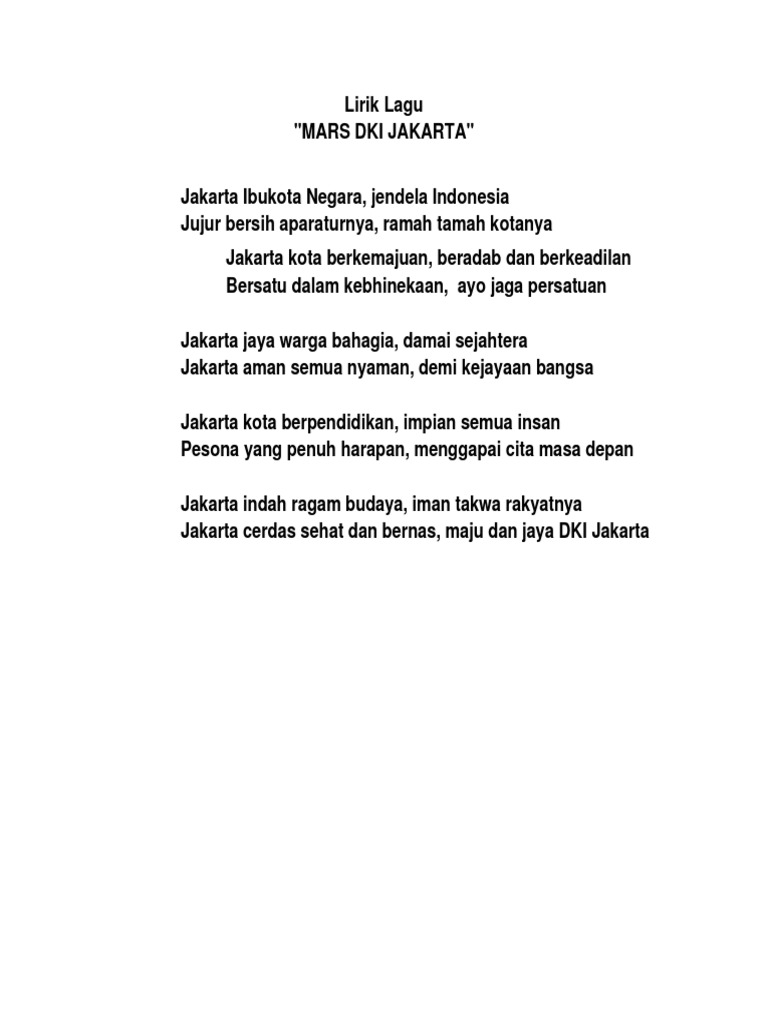 Kota Ibu Kota Lirik