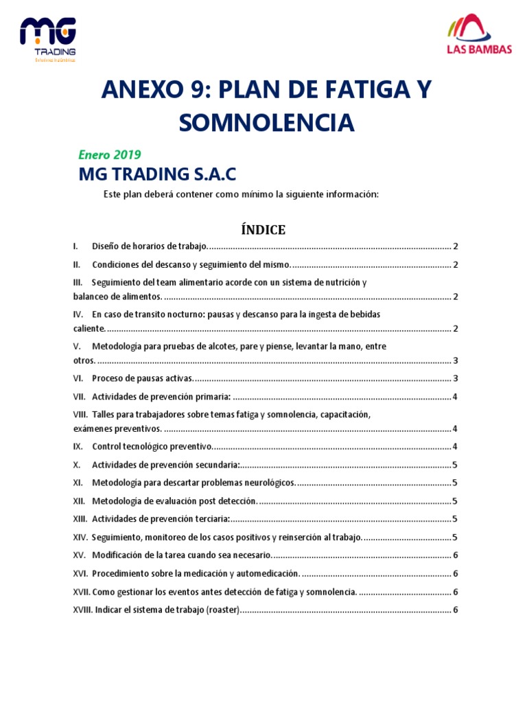 Plan de Gestión de Fatiga y Somnolencia | PDF | Medicamentos con receta ...