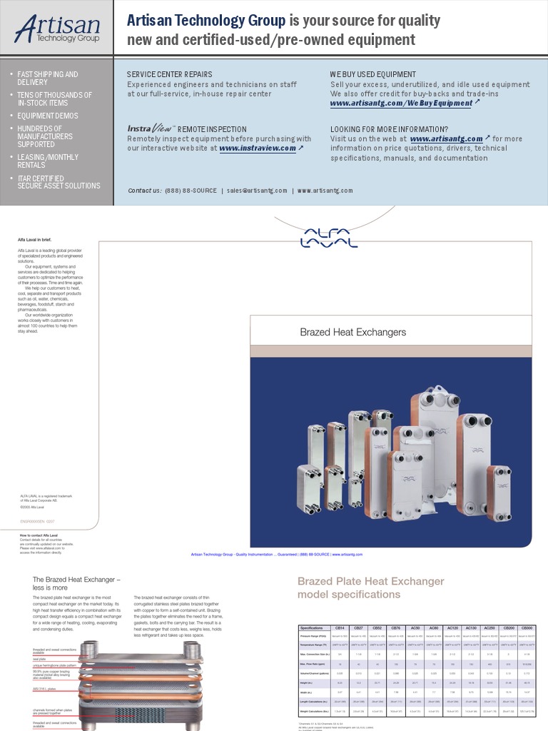 Alpha Laval Heat Exchangers Catalog PDF Heat Exchanger Heating