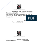 Certificado Treinamento