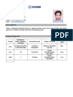 CV Format - 2