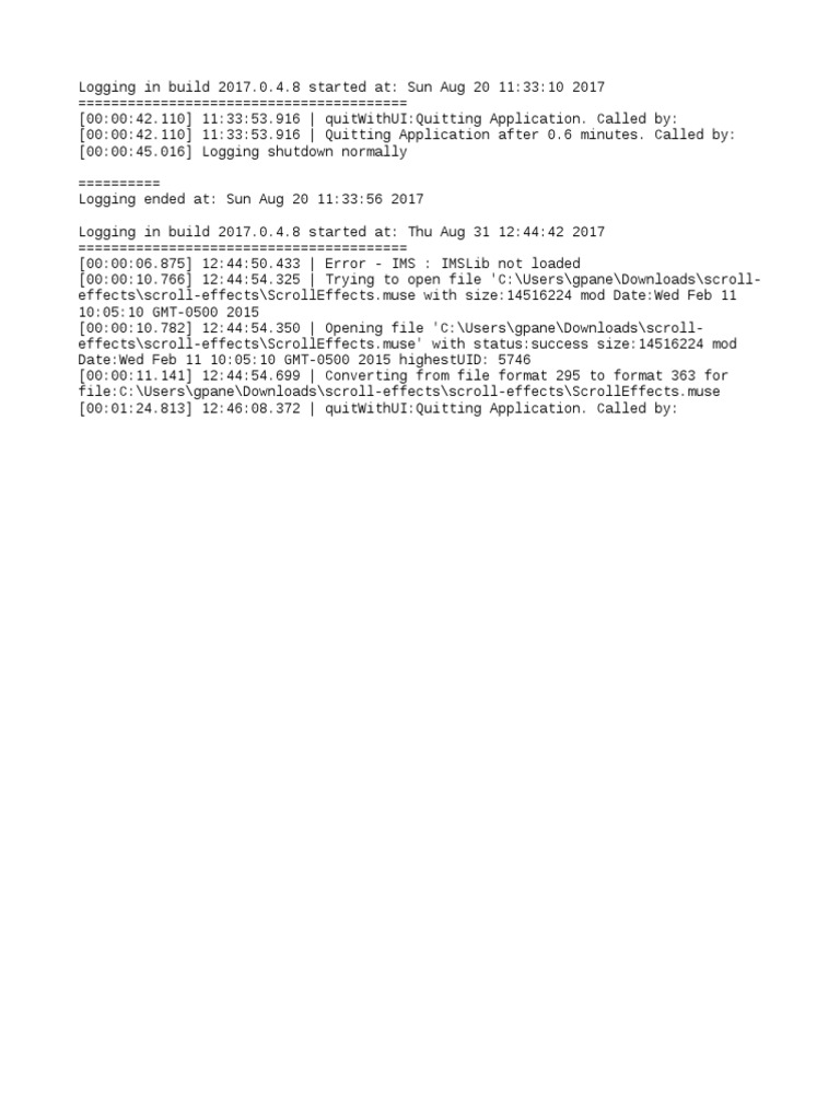 Muse Log | PDF