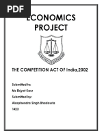 The Competition Act of India, 2002