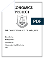 The Competition Act of India, 2002