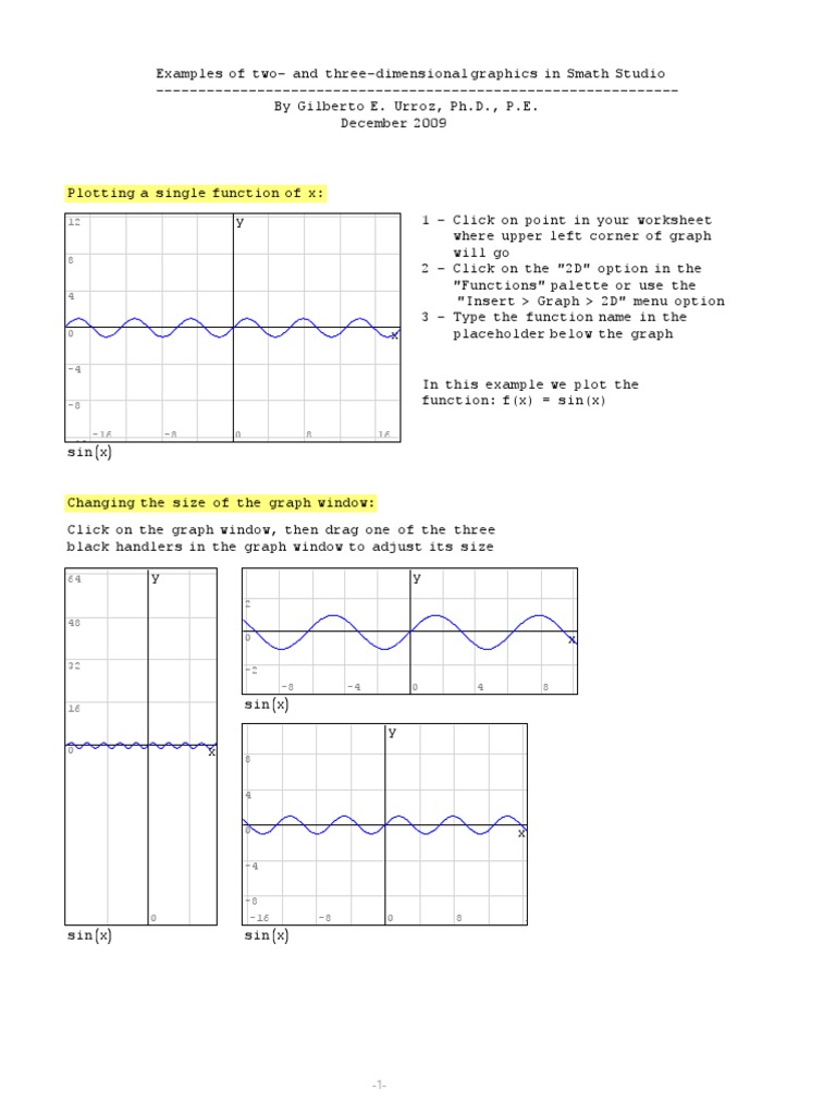 SMath Studio Graphs 2&3 DExamples | PDF | Matrix (Mathematics ...