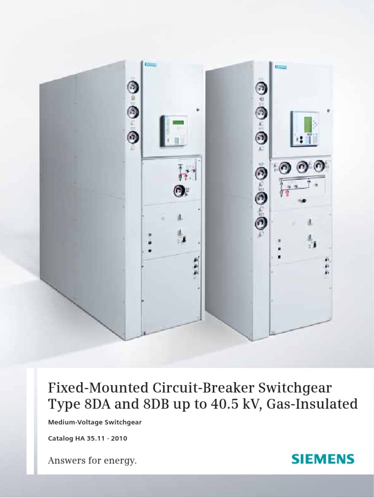 Fixed-Mounted Circuit-Breaker Switchgear Type 8DA and 8DB Up To 40.5 KV ...