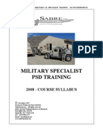 Military Specialist PSD Training Course Syllabus