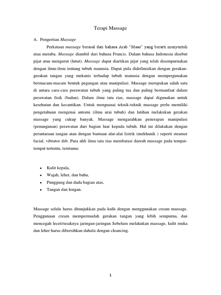 Terapi Massage | PDF