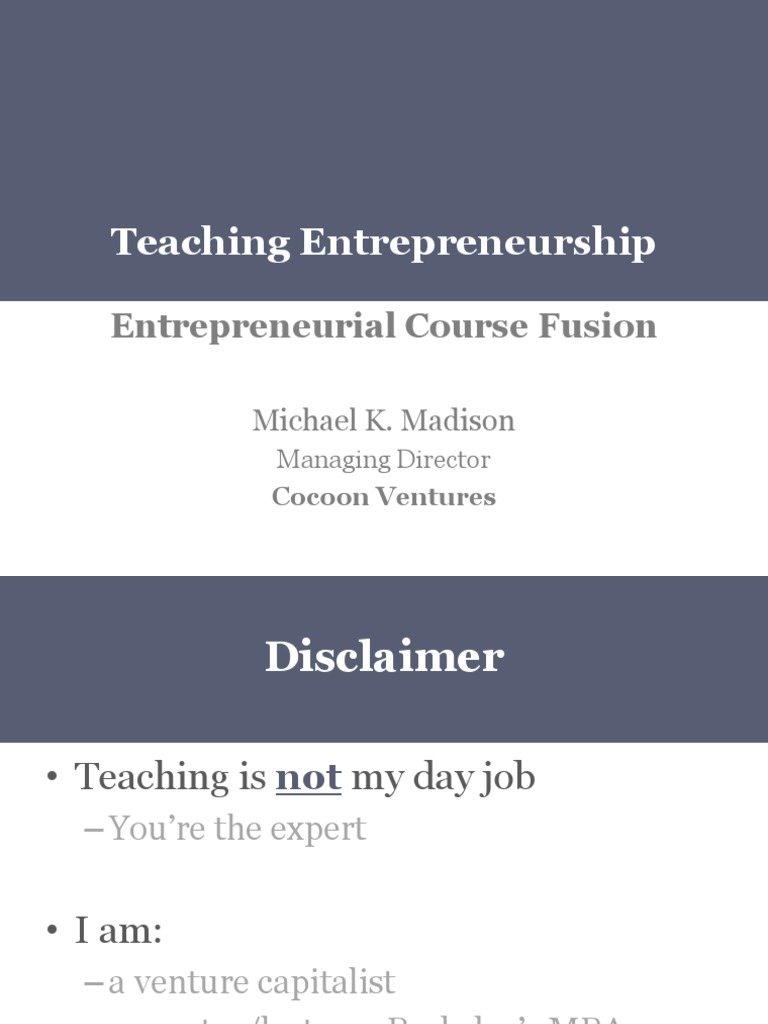 Teaching Entrepreneurship 2 Pdf Entrepreneurship Mentorship