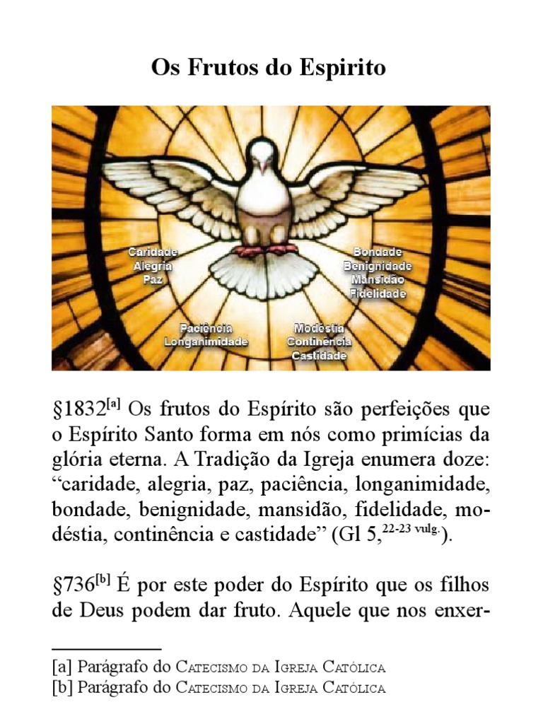 Os Dons Do Espirito Santo E Seus Frutos