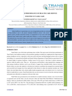 A Study On The Performance of Health Care Service Industry in Tamil Nadu