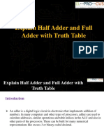 Explain Half Adder and Full Adder With Truth Table