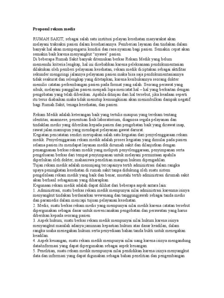 Proposal Rekam Medis