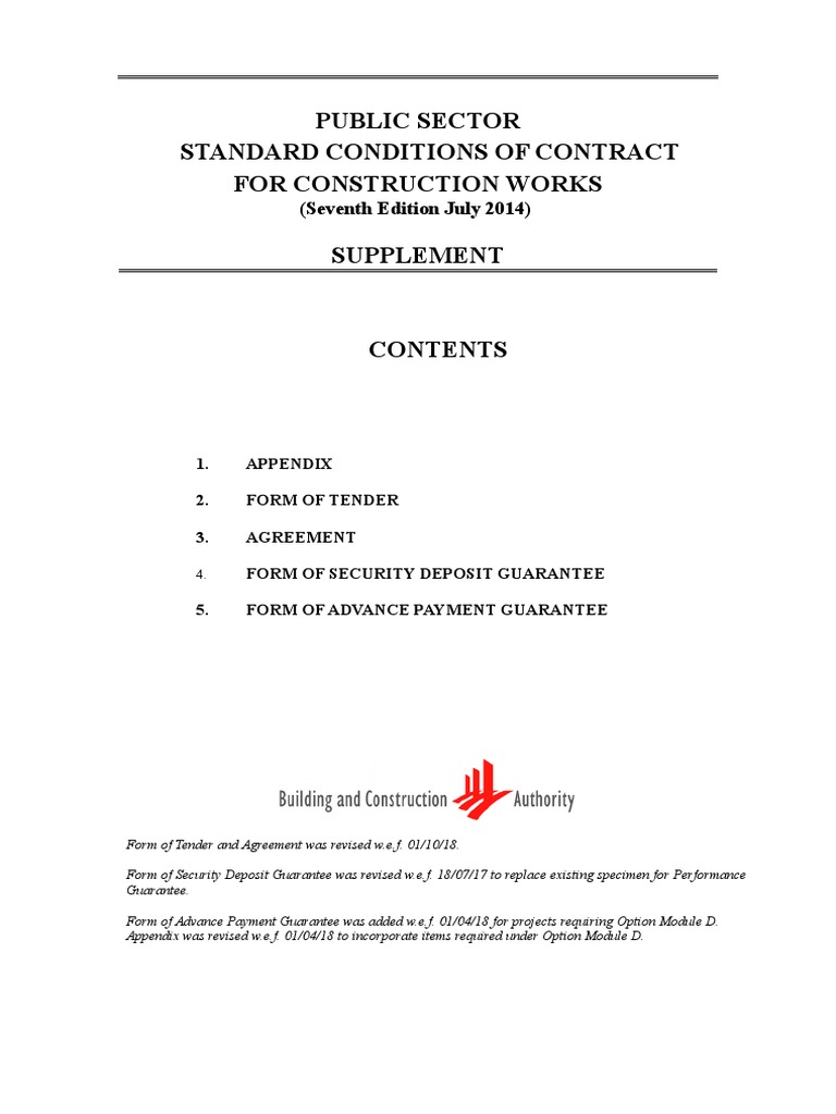PSSCOC 2014 Construction Contract Guide | PDF | Guarantee | Social ...