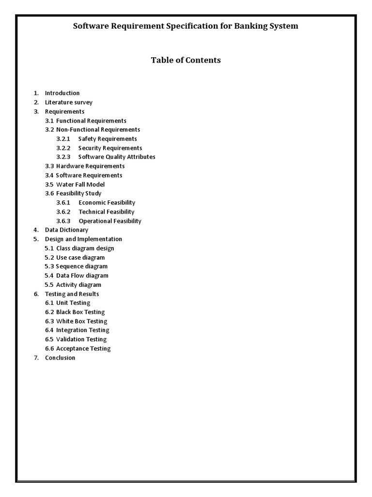 Software Requirement Specification For Banking System Automated Teller Machine Software Testing