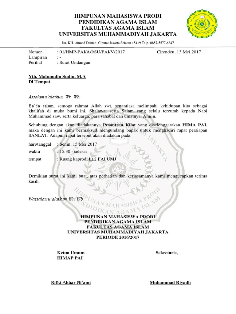 Surat Undangan Rapat Docx