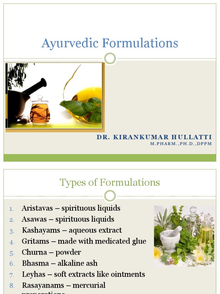 Ayurvedic Formulations PDF Chemistry Nature