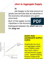 Introduction To Aggregate Supply: Short Run Long Run
