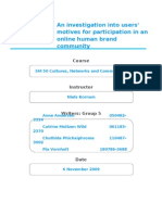 An Investigation Into Users' Motives For Participation in An Online Human Brand Community